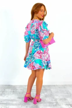 Give Me Butterflies - Powder Blue Multi Print Mini Dress -Glamoros Clothing Shop GiveMeButterflies PowderBlueMultiPrintMiniDress 1