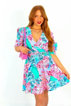 Give Me Butterflies - Powder Blue Multi Print Mini Dress -Glamoros Clothing Shop GiveMeButterflies PowderBlueMultiPrintMiniDress 6