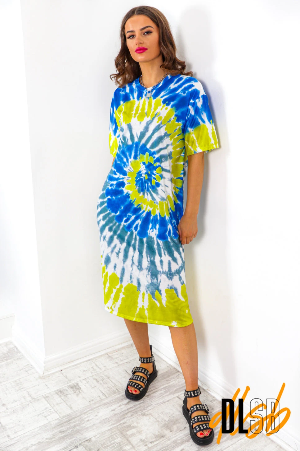 Give Me The Tee - Blue Yellow Tie Dye T-shirt Dress 4 Give Me The Tee - Blue Yellow Tie Dye T-shirt Dress - Image 4