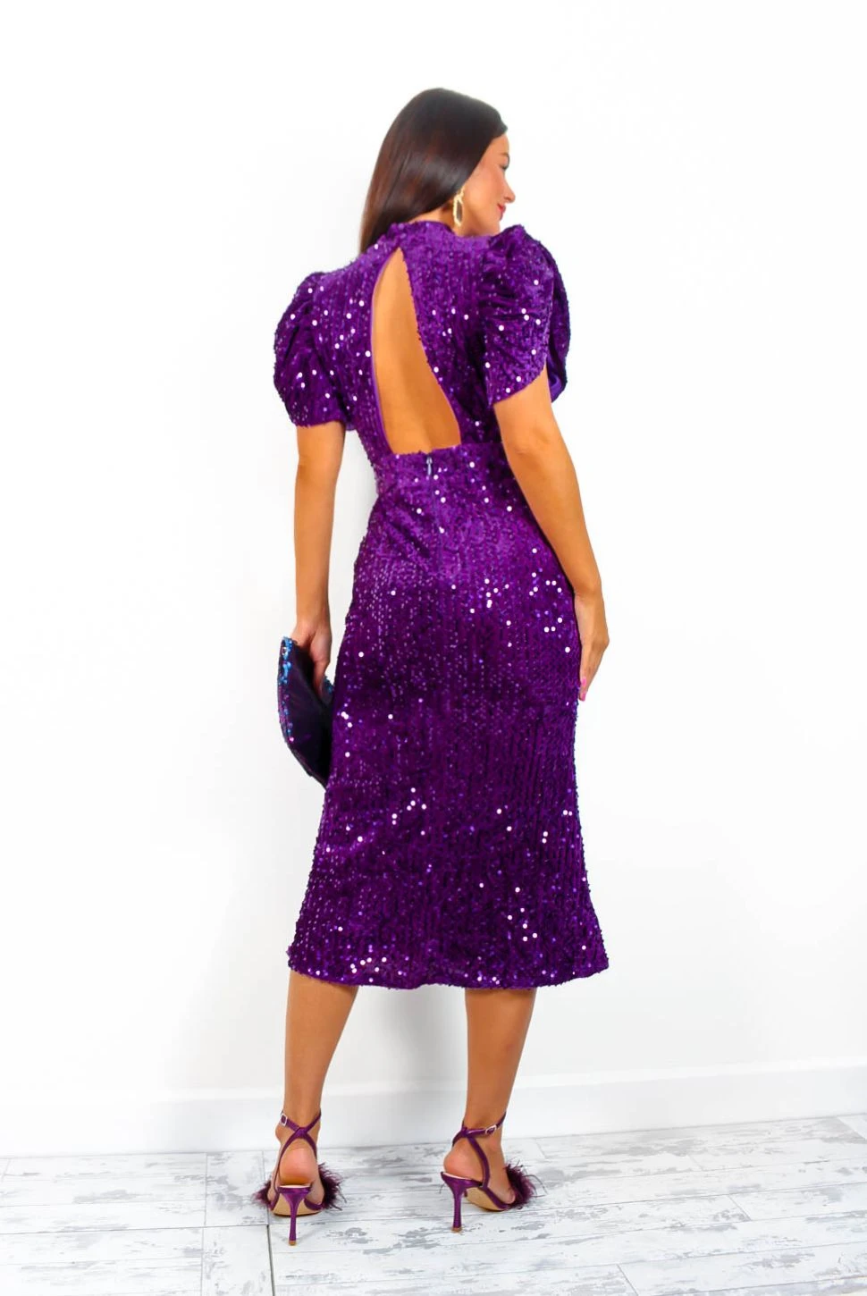 Glamazon - Purple Sequin Midi Dress 1 Glamazon - Purple Sequin Midi Dress