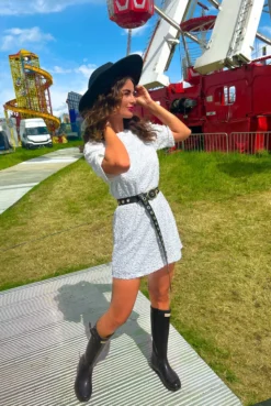 New Release -Glamoros Clothing Shop Glow Get It White Sequin Mini T Shirt Dress