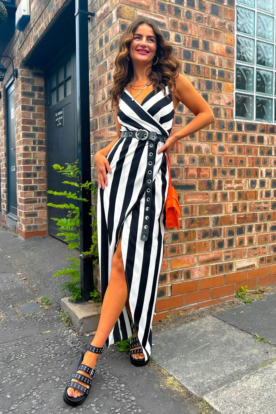 Garden Party - Black White Stripe Maxi Dress 1 Garden Party - Black White Stripe Maxi Dress