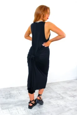 Good Vibes - Black Multi Tie Parachute Dress -Glamoros Clothing Shop GoodVibes BlackMultiTieParachuteDress 4