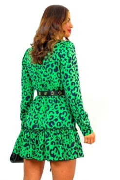 Good Vibes Only - Green Leopard Print Mini Dress 17 Good Vibes Only - Green Leopard Print Mini Dress -Glamoros Clothing Shop GoodVibesOnly GreenLeopardPrintMidiDress 2