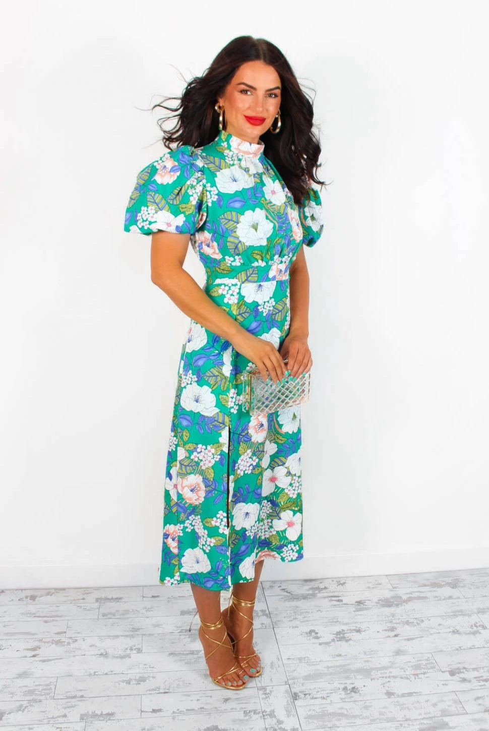 Got The Flower - Green Floral Midi Dress 2 Got The Flower - Green Floral Midi Dress - Image 2