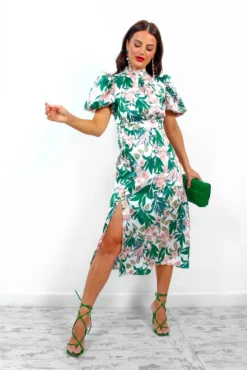 Got The Flower - White Blush Tropical Midi Dress -Glamoros Clothing Shop GotTheFlower WhiteBlushTropicalMidiDress 3