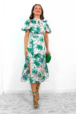 Got The Flower - White Blush Tropical Midi Dress -Glamoros Clothing Shop GotTheFlower WhiteBlushTropicalMidiDress 4