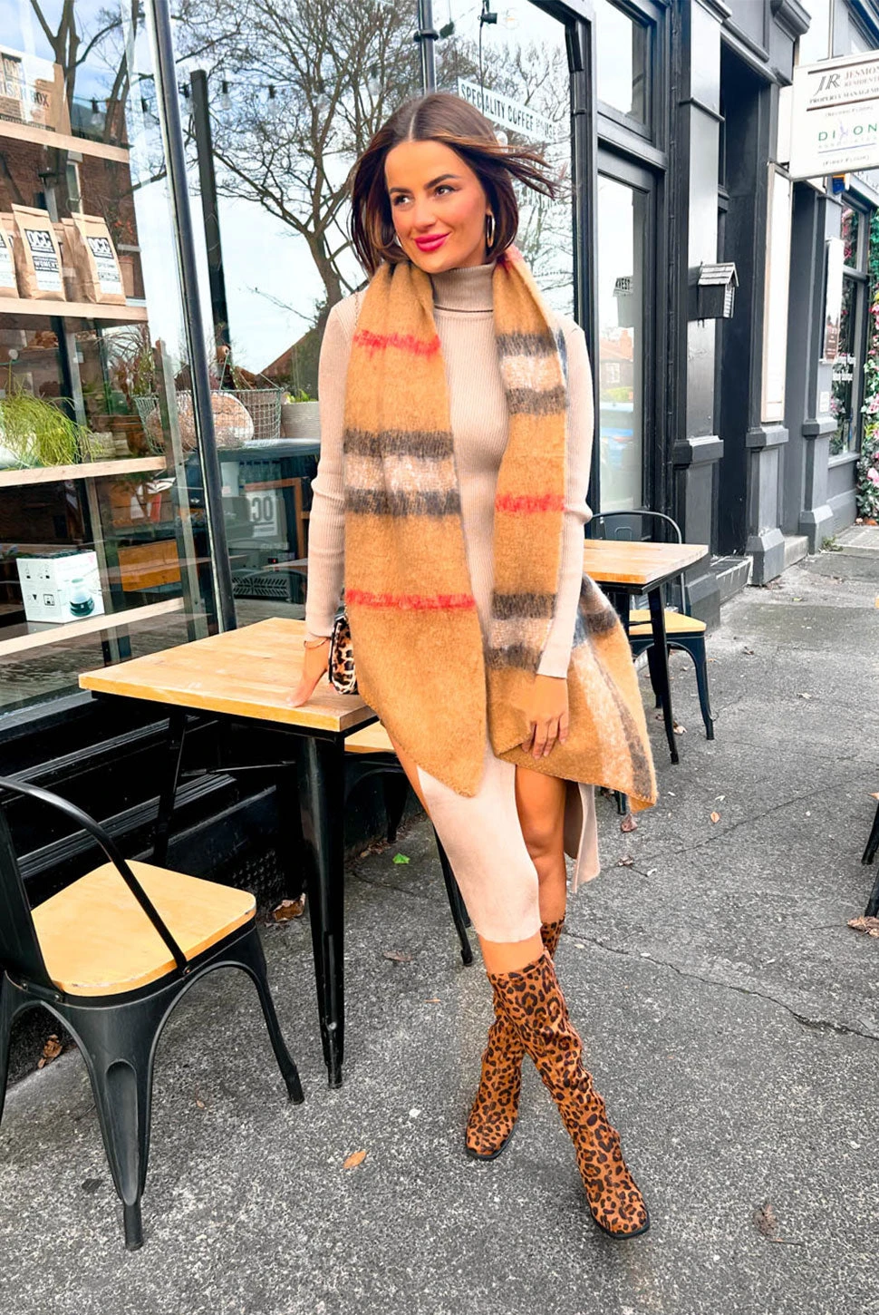 Hard To Find - Beige Ribbed Knit Midi Dress 4 Hard To Find - Beige Ribbed Knit Midi Dress - Image 4