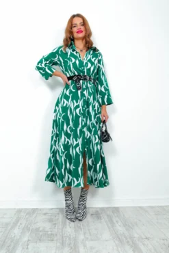 AX Paris Her Soul Is Wild - Forest White Printed Maxi Shirt Dress -Glamoros Clothing Shop HerSoulIsWild ForestWhitePrintedMaxiShirtDress4