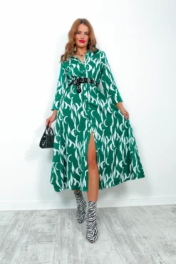 AX Paris Her Soul Is Wild - Forest White Printed Maxi Shirt Dress -Glamoros Clothing Shop HerSoulIsWild ForestWhitePrintedMaxiShirtDress6