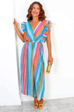 I Have A Dream - Multi Rainbow Glitter Pleated Maxi Dress 13 I Have A Dream - Multi Rainbow Glitter Pleated Maxi Dress -Glamoros Clothing Shop IHaveADream MultiRainbowGlitterPleatedMaxiDress 6