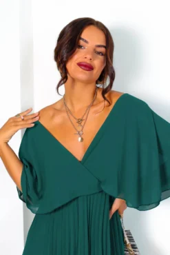 Timeless - Forest Pleated Maxi Dress 12 Timeless - Forest Pleated Maxi Dress -Glamoros Clothing Shop IMG 1876