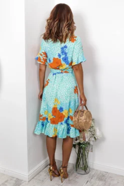 Tropical Getaway - Turquoise Wrap Dress -Glamoros Clothing Shop IMG 7766