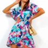 Ideal Love - Blue Multi Abstract Mini Dress