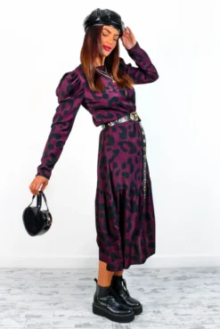 AX Paris In My Business - Plum Animal Print Midi Dress 9 AX Paris In My Business - Plum Animal Print Midi Dress -Glamoros Clothing Shop InMyBusiness PlumAnimalPrintMidiDress 2