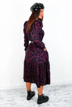 AX Paris In My Business - Plum Animal Print Midi Dress 8 AX Paris In My Business - Plum Animal Print Midi Dress -Glamoros Clothing Shop InMyBusiness PlumAnimalPrintMidiDress 5