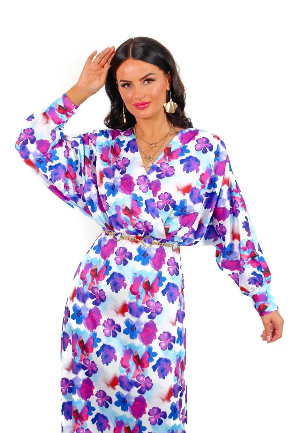 In My Imagination - Blue Purple Floral Midi Dress 6 In My Imagination - Blue Purple Floral Midi Dress - Image 6