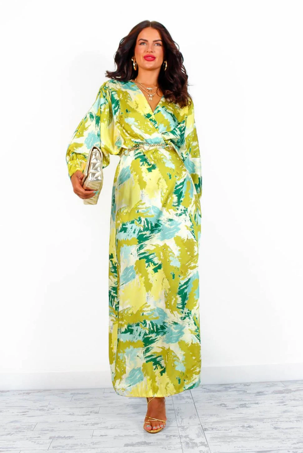 In My Imagination - Lime Green Printed Midi Dress 1 In My Imagination - Lime Green Printed Midi Dress