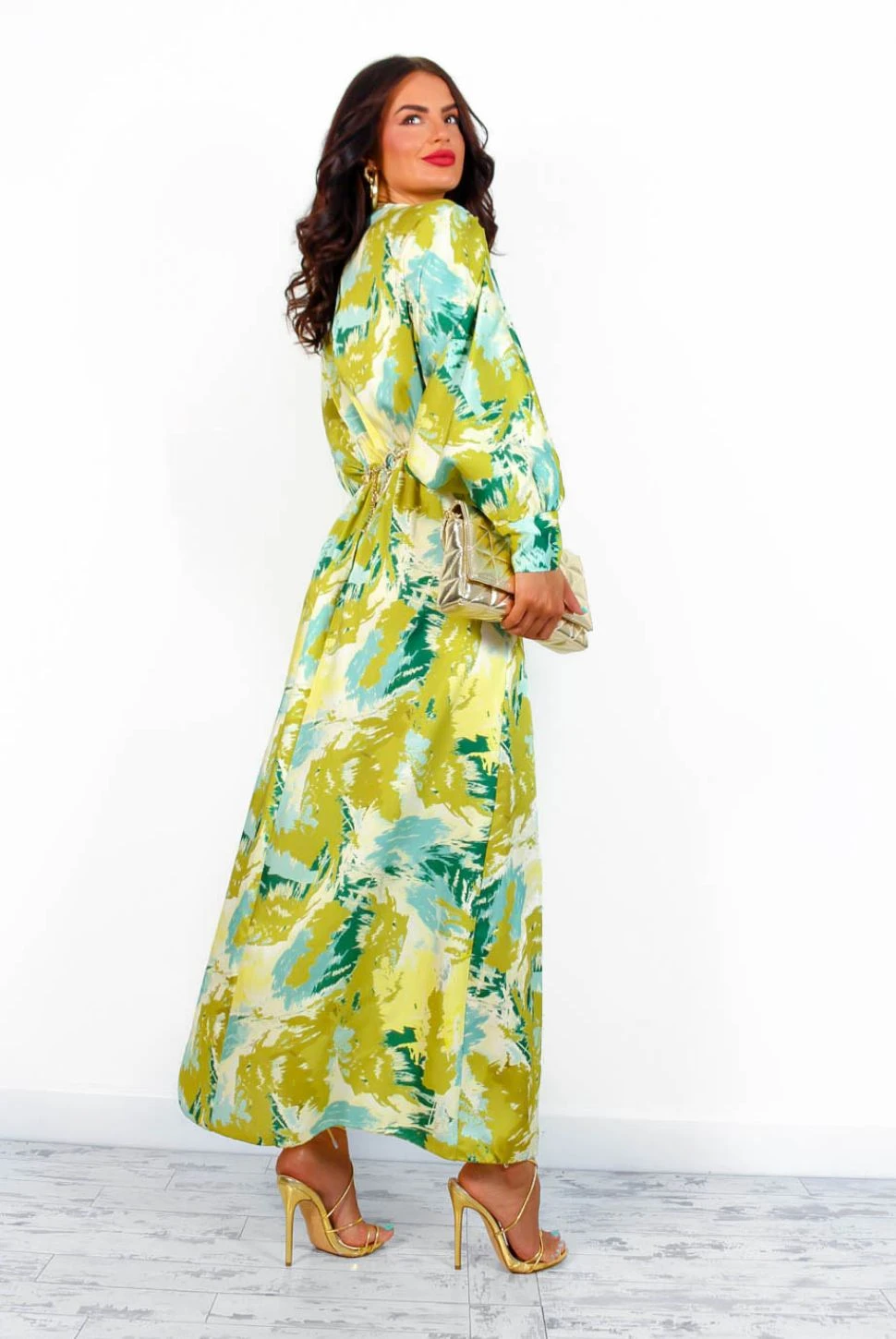 In My Imagination - Lime Green Printed Midi Dress 3 In My Imagination - Lime Green Printed Midi Dress - Image 3