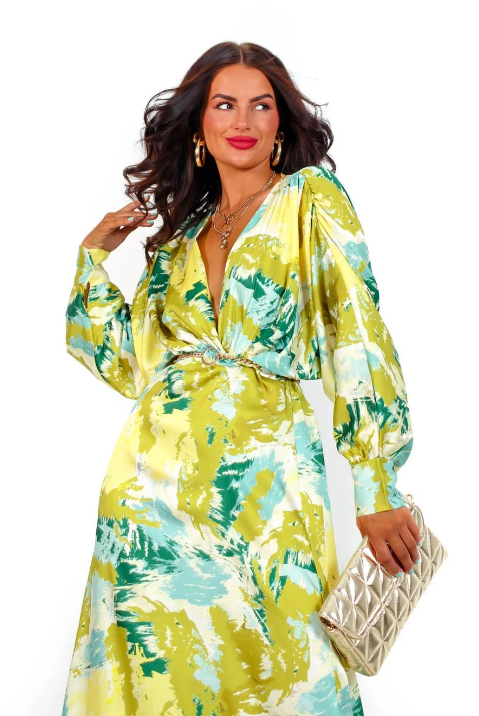 In My Imagination - Lime Green Printed Midi Dress 2 In My Imagination - Lime Green Printed Midi Dress - Image 2