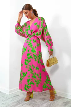 In My Imagination - Pink Lime Floral Batwing Midi Dress -Glamoros Clothing Shop InMyImagination PinkLimeFloralBatwingMidiDress 2 8a3876e4 c5b7 4467 a207 3456906fecf5