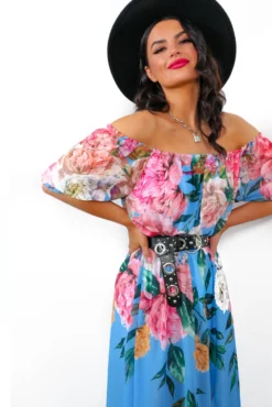 In The Garden - Blue Floral Maxi Dress -Glamoros Clothing Shop InTheGarden BlueFloralMaxiDress6