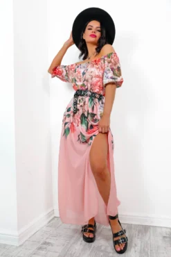 In The Garden - Blush Floral Maxi Dress -Glamoros Clothing Shop InTheGarden BlushFloralMaxiDress4