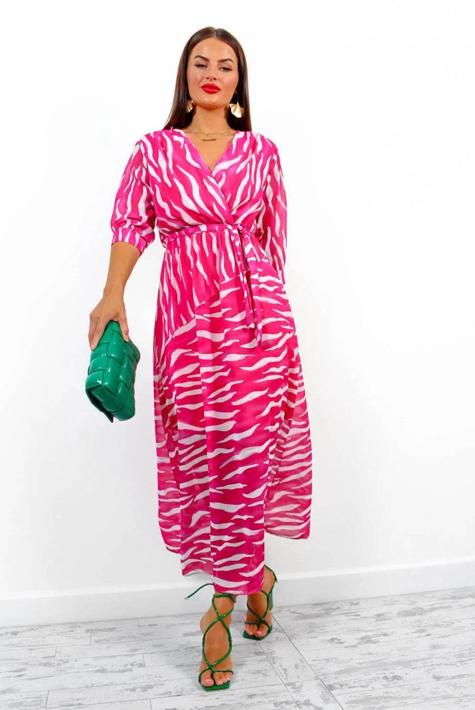 Catwalk Just My Stripe - Pink Zebra Print Midi Dress 3 Catwalk Just My Stripe - Pink Zebra Print Midi Dress - Image 3