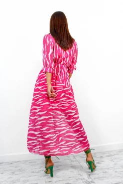 Catwalk Just My Stripe - Pink Zebra Print Midi Dress 11 Catwalk Just My Stripe - Pink Zebra Print Midi Dress -Glamoros Clothing Shop JustMyStripe PinkZebraPrintMidiDress3