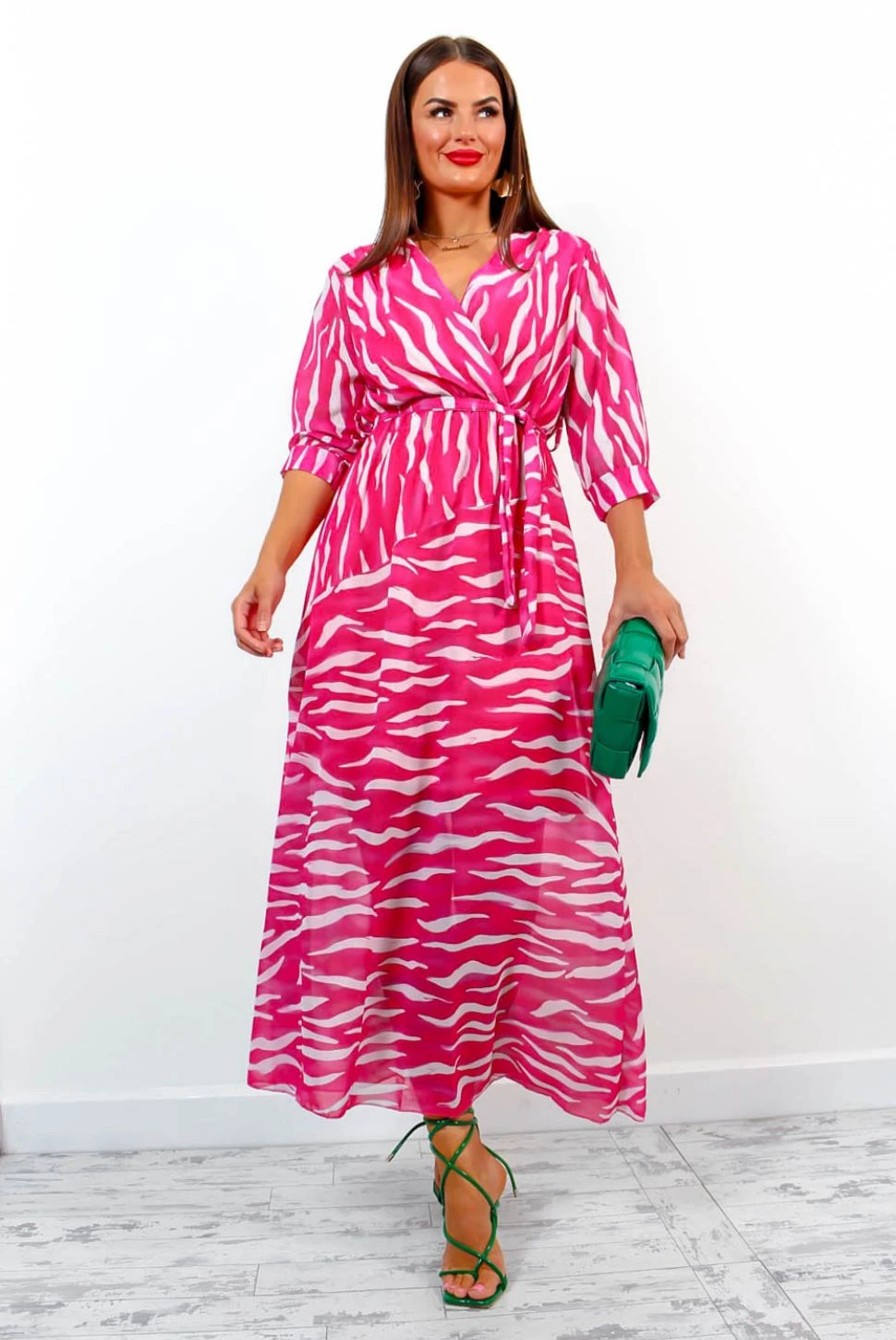 Catwalk Just My Stripe - Pink Zebra Print Midi Dress 2 Catwalk Just My Stripe - Pink Zebra Print Midi Dress - Image 2