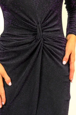 Knot Giving Up - Black Plum Glitter Knot Detail Maxi Dress -Glamoros Clothing Shop KnotGivingUp BlackPlumGlitterKnotDetailMaxiDress6