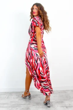 Knot In Love - Black Red Abstract Maxi Dress -Glamoros Clothing Shop KnotInLove BlackRedAbstractMaxiDress 3