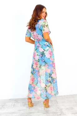 Knot In Love - Blue Floral Maxi Dress -Glamoros Clothing Shop KnotInLove BlueFloralMaxiDress 5