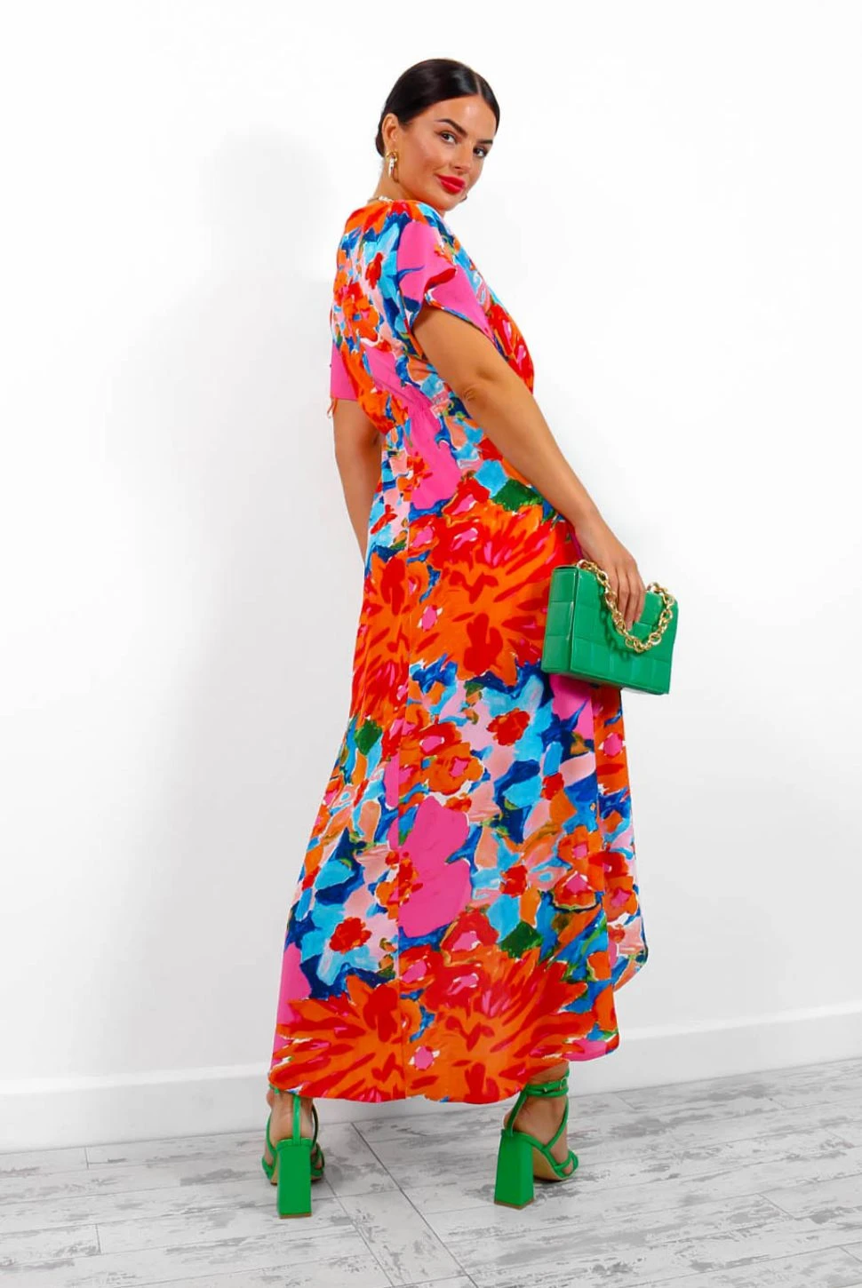 Knot In Love - Pink Orange Floral Maxi Dress 5 Knot In Love - Pink Orange Floral Maxi Dress - Image 5