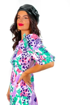 Law Of The Jungle - Lilac Animal Print Midi Dress -Glamoros Clothing Shop LawOfTheJungle LilacAnimalPrintMidiDress 6