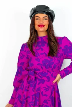 Leave No Trace - Magenta Purple Long Sleeve Mini Dress -Glamoros Clothing Shop LeaveNoTrace MagentaPurpleLongSleeveMiniDress 11