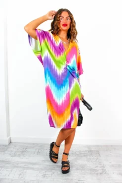 Let It All Go - Multi Rainbow Oversized Midi Dress -Glamoros Clothing Shop LetItAllGo MultiRainbowOversizedMidiDress 2