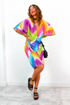 Let It All Go - Multi Rainbow Oversized Midi Dress -Glamoros Clothing Shop LetItAllGo MultiRainbowOversizedMidiDress 3