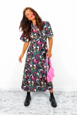 Lets Split - Forest Leopard Print Midi Dress -Glamoros Clothing Shop Let sSplit ForestLeopardPrintMidiDress 1