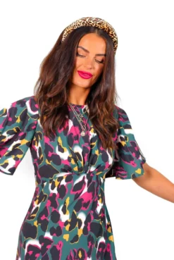 Lets Split - Forest Leopard Print Midi Dress -Glamoros Clothing Shop Let sSplit ForestLeopardPrintMidiDress 2