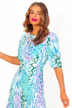 Lifes A Jungle - Multi Pattern Midi Dress -Glamoros Clothing Shop Life sAJungle MultiPatternMidiDress 5
