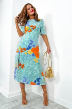 Lifes A Jungle - Mint Multi Tropical Midi Dress -Glamoros Clothing Shop LifesAJungle MintMultiTropicalMidiDress 4