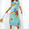 Lifes A Jungle - Mint Multi Tropical Midi Dress