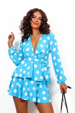 Livin Doll - Blue Polka Dot Mini Dress -Glamoros Clothing Shop LivinDoll BluePolkaDotMiniDress9