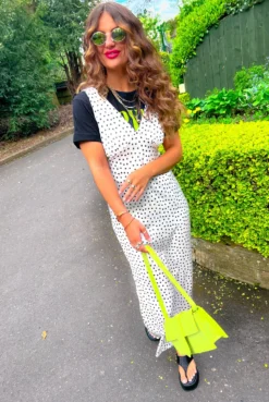 Living In The Moment - White Black Polka Dot Maxi Dress