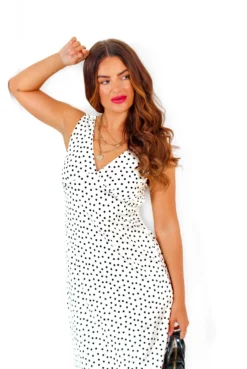 Living In The Moment - White Black Polka Dot Maxi Dress 12 Living In The Moment - White Black Polka Dot Maxi Dress -Glamoros Clothing Shop LivingInTheMoment WhiteBlackPolkaDotMaxiDress 1