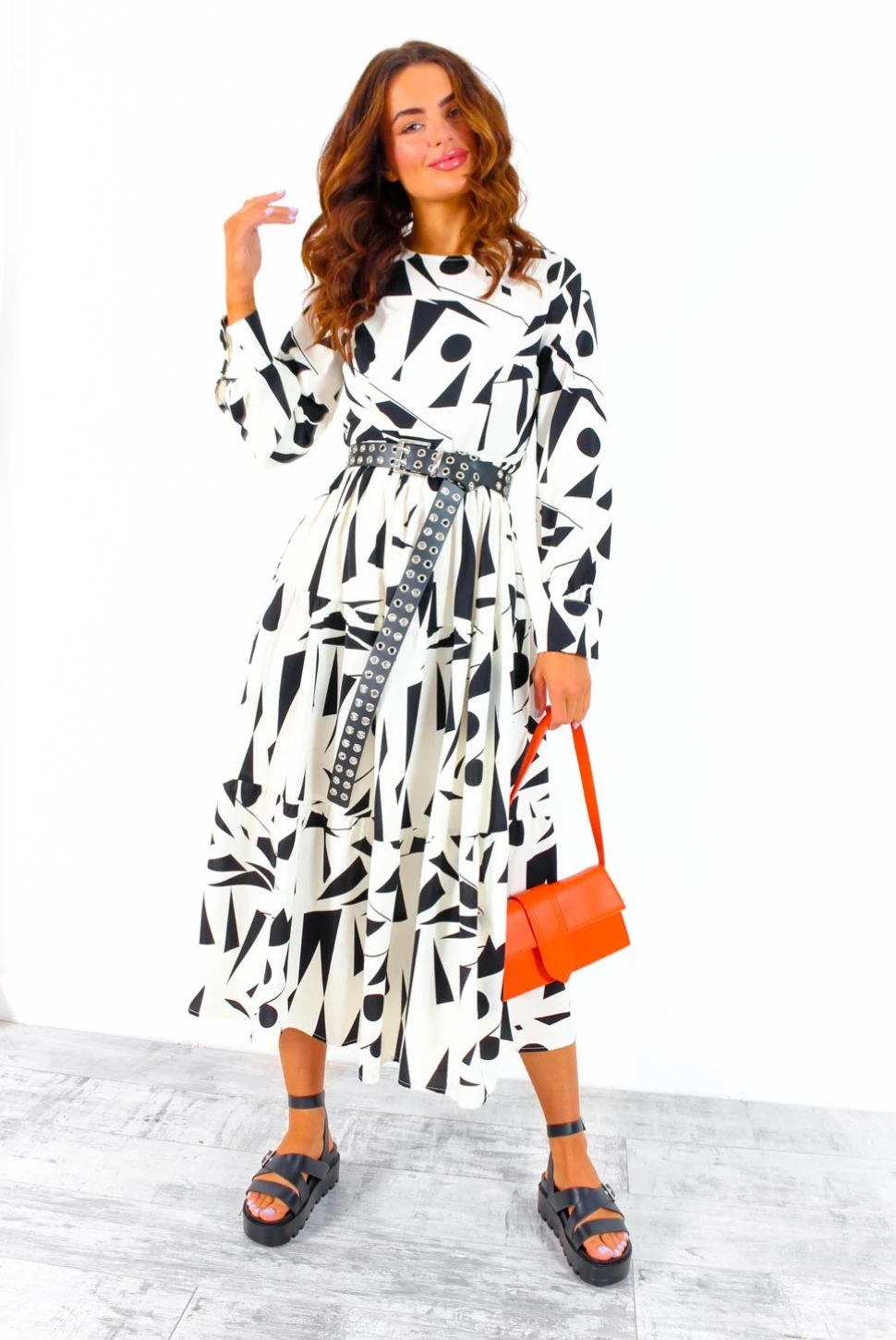 Living Wild - Cream Black Geometric Maxi Dress 1 Living Wild - Cream Black Geometric Maxi Dress