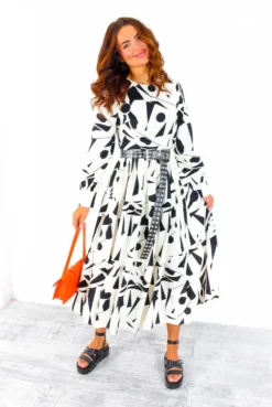 Living Wild - Cream Black Geometric Maxi Dress 9 Living Wild - Cream Black Geometric Maxi Dress -Glamoros Clothing Shop LivingWild CreamBlackGeometricMaxiDress5