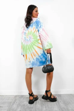 Love Never Dyes - Lime Tie Dye Mini Dress -Glamoros Clothing Shop LoveNeverDyes LimeTieDyeMiniDress3