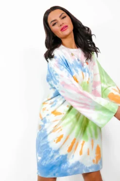 Love Never Dyes - Lime Tie Dye Mini Dress -Glamoros Clothing Shop LoveNeverDyes LimeTieDyeMiniDress4